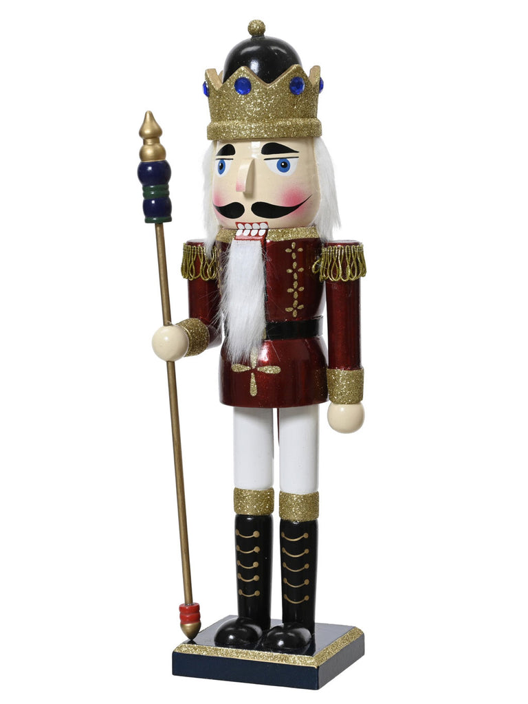 38cm Nutcracker Firwood with Scepter - Oxblood