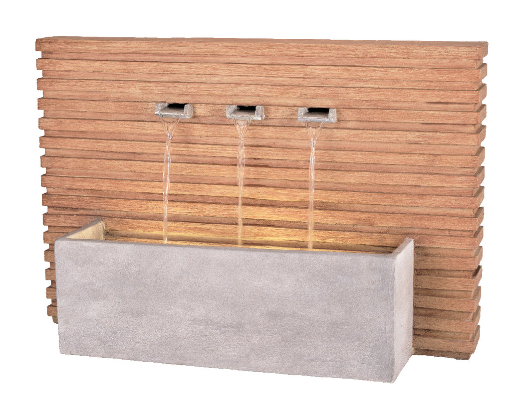 Rectangular Water Feature with Wooden Look & LEDs