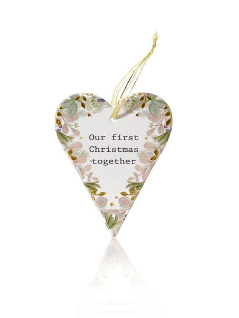 Our First Christmas Together Ceramic Heart Tree Dec