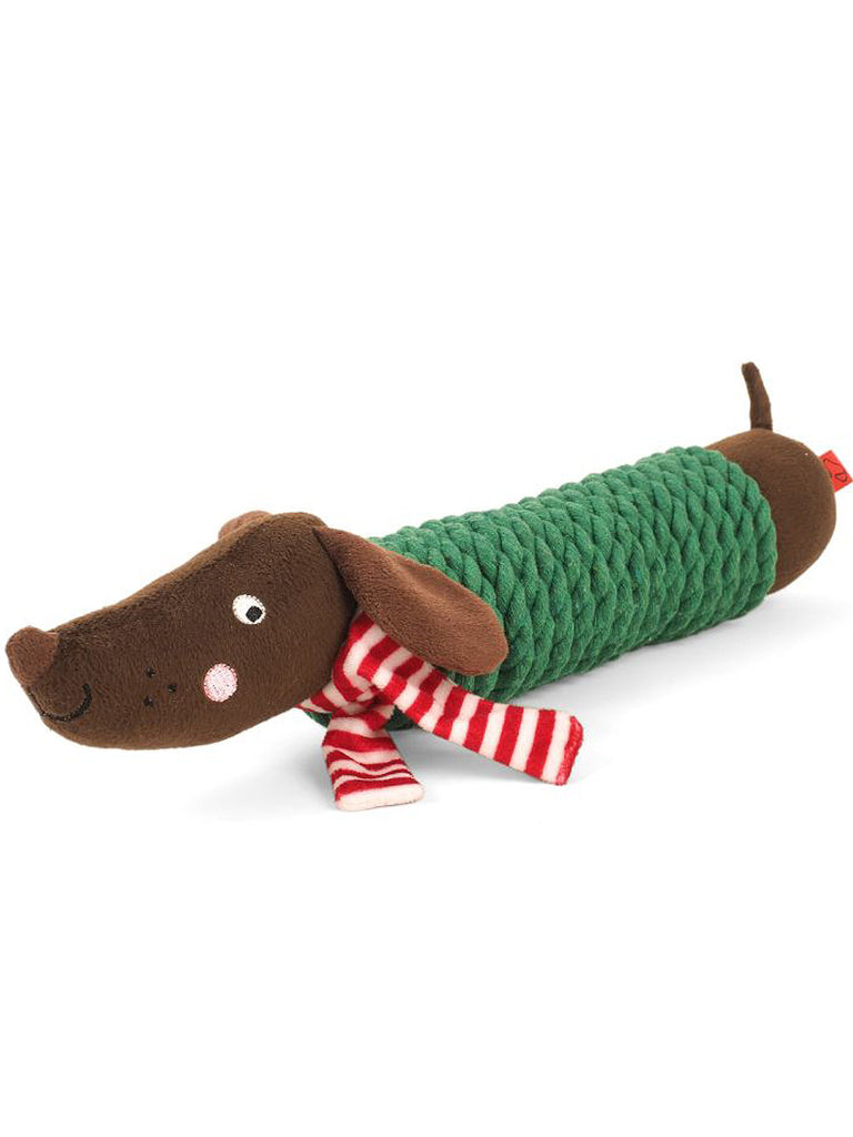 Festive Frankie Sausage Tuff Rope PlayPal - 35cm