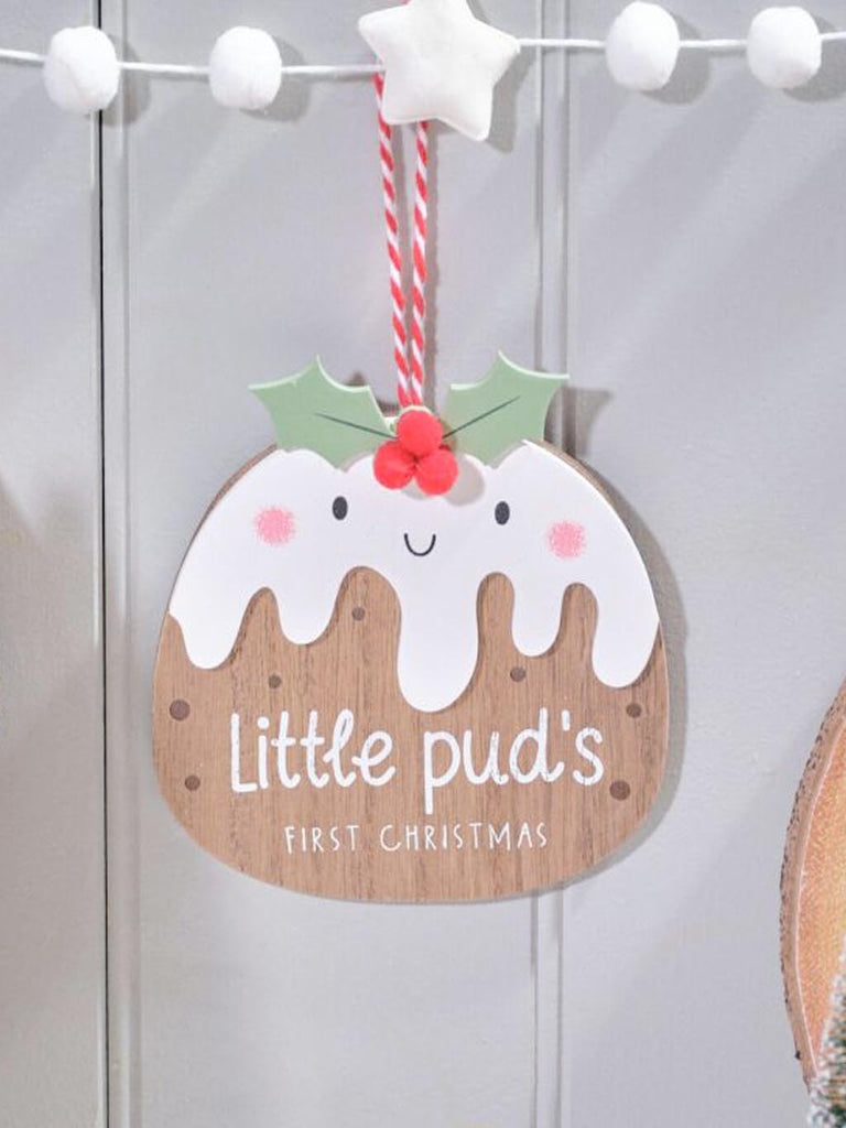 Little Puds First Christmas Wooden Tree Dec