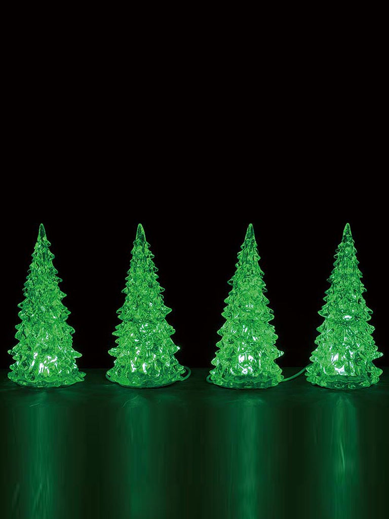 Set of 4 Colour Changing Crystal Lighted Tree, B/O (4.5V)