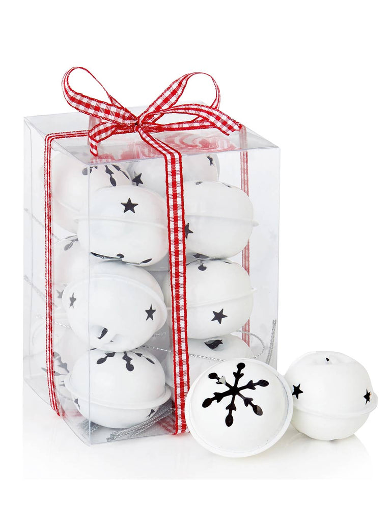 12 x 4cm Jingle Bells In Box - White