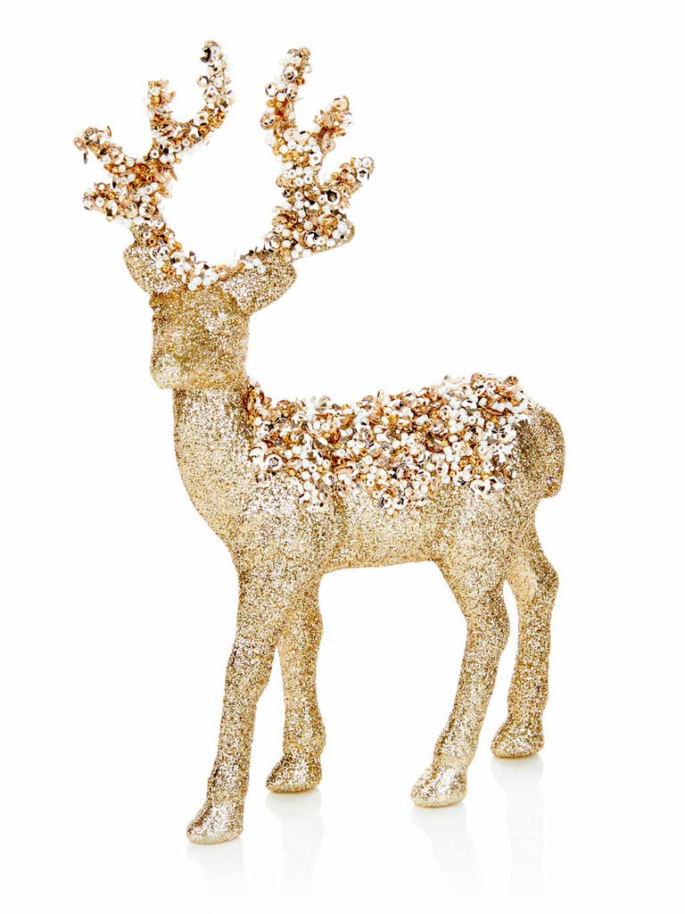 20cm Glitter Reindeer Ornament