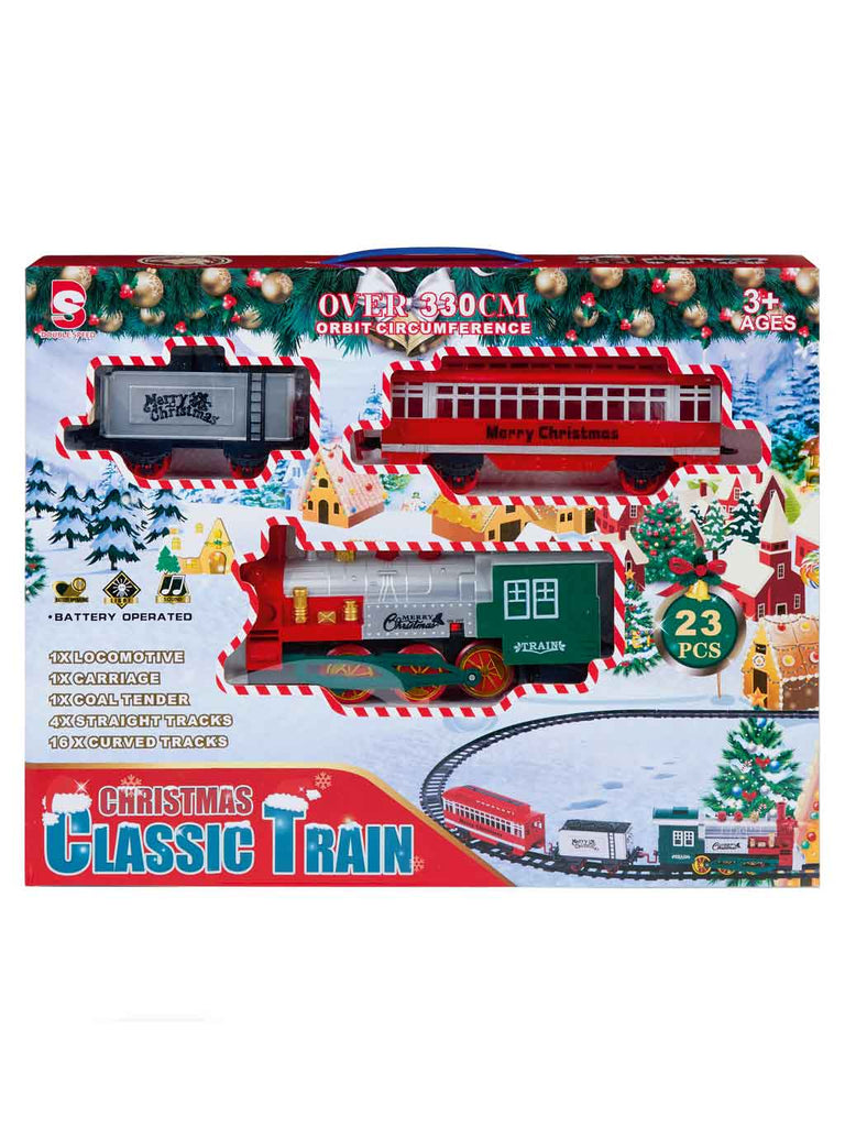 23pc B/O Lit Musical Christmas Tree Train Set