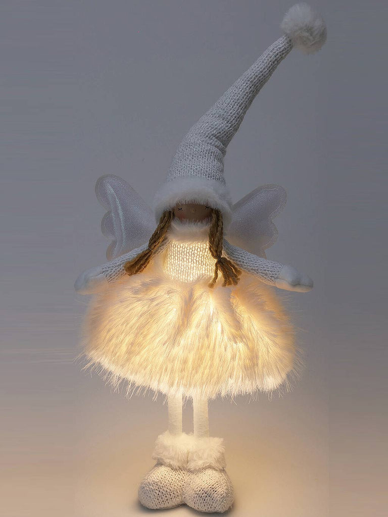 B/O White Angel Girl with LED