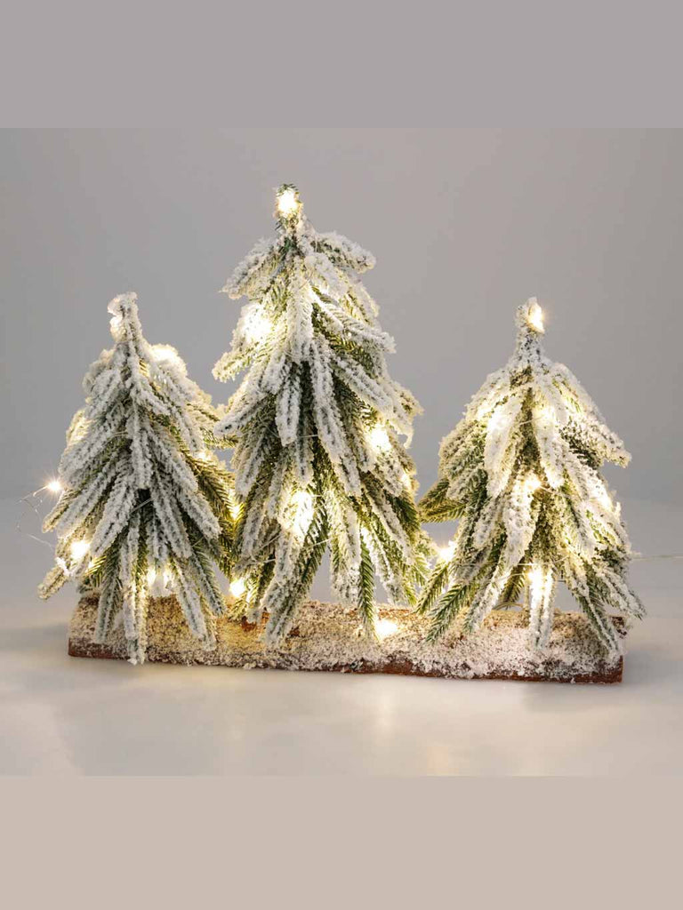 30 x 27cm Christmas Trees with LEDs & Snow