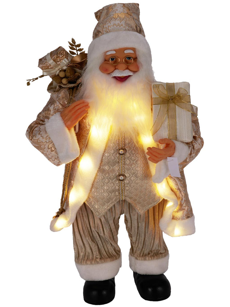80cm Santa Standing LED - Gold