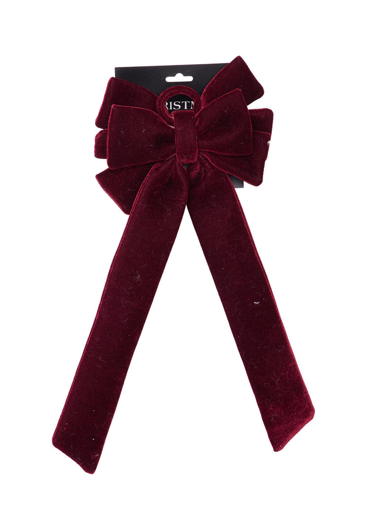 49cm 2 Layer Bow - Burgundy