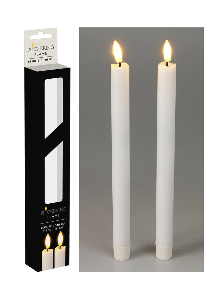 9 x 10cm Pk 2 25cm B/O Dinner Candles