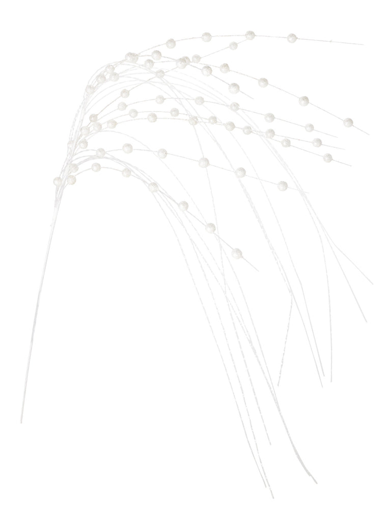 130cm Branch with Berries Silver