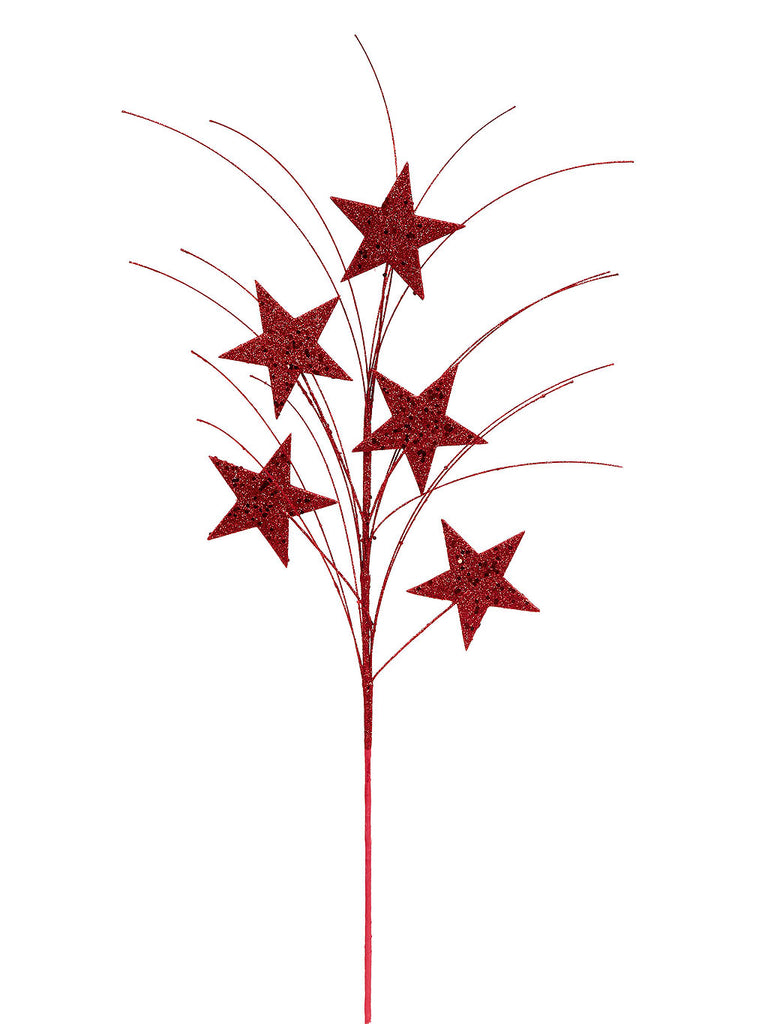 75cm Glitter Star Spray - Red