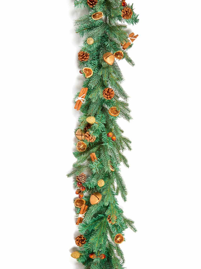 1.8M (6ft) Orange PVC Garland with Cinnamon Sticks