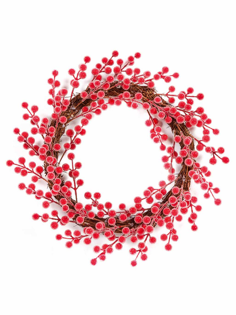 45cm Frosted Red Berry Wreath