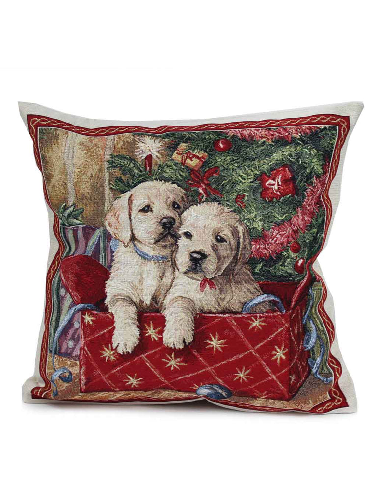 Festive Pups Tapestry Cushion