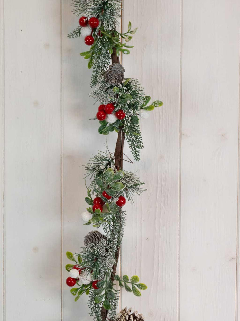 Snowy Cone & Candy Cane Berry Garland