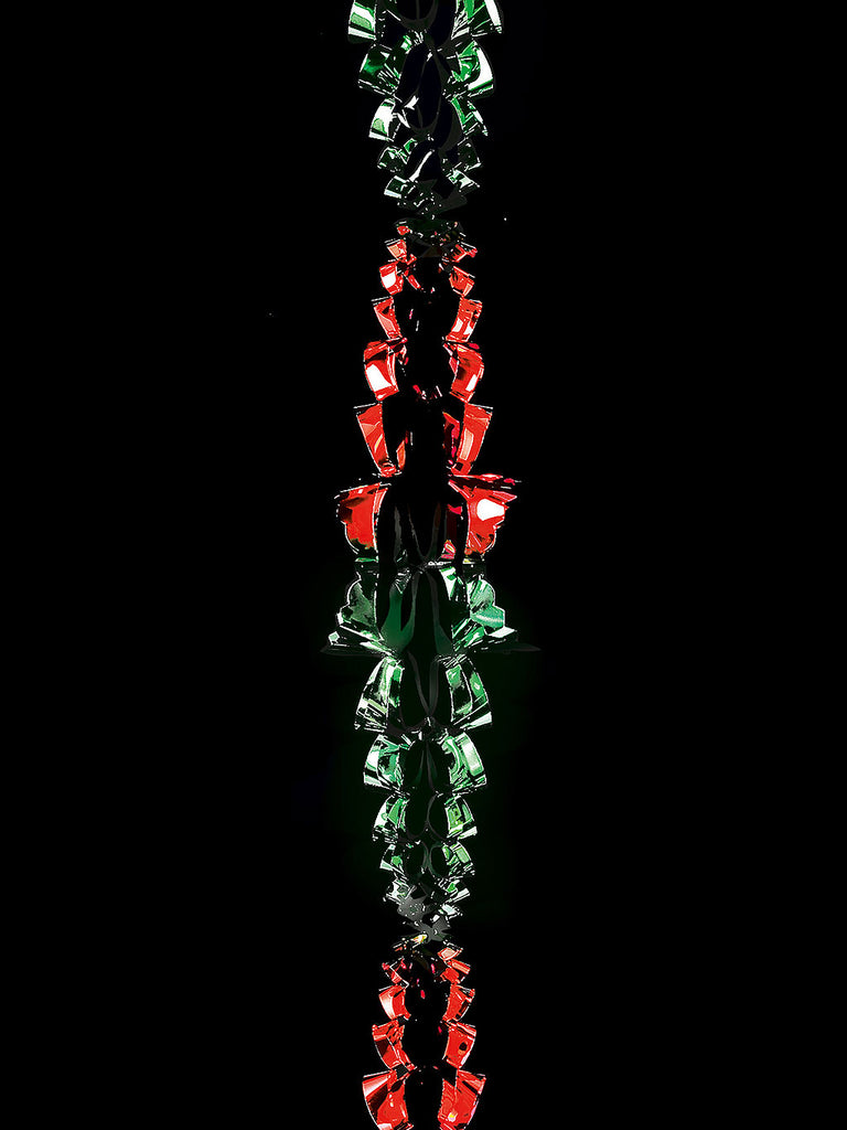 2.7M x 20cm 6 Section Christmas Foil Garland - Red & Green