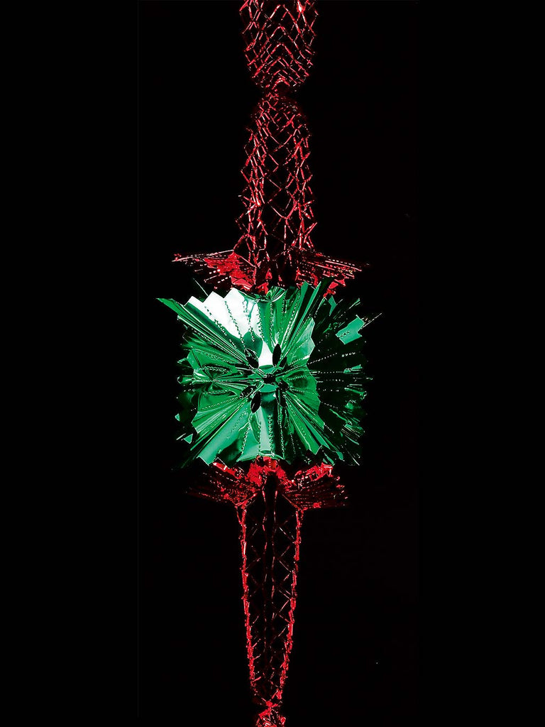 2.7M x 20cm 4 Section Christmas Foil Garland - Red & Green