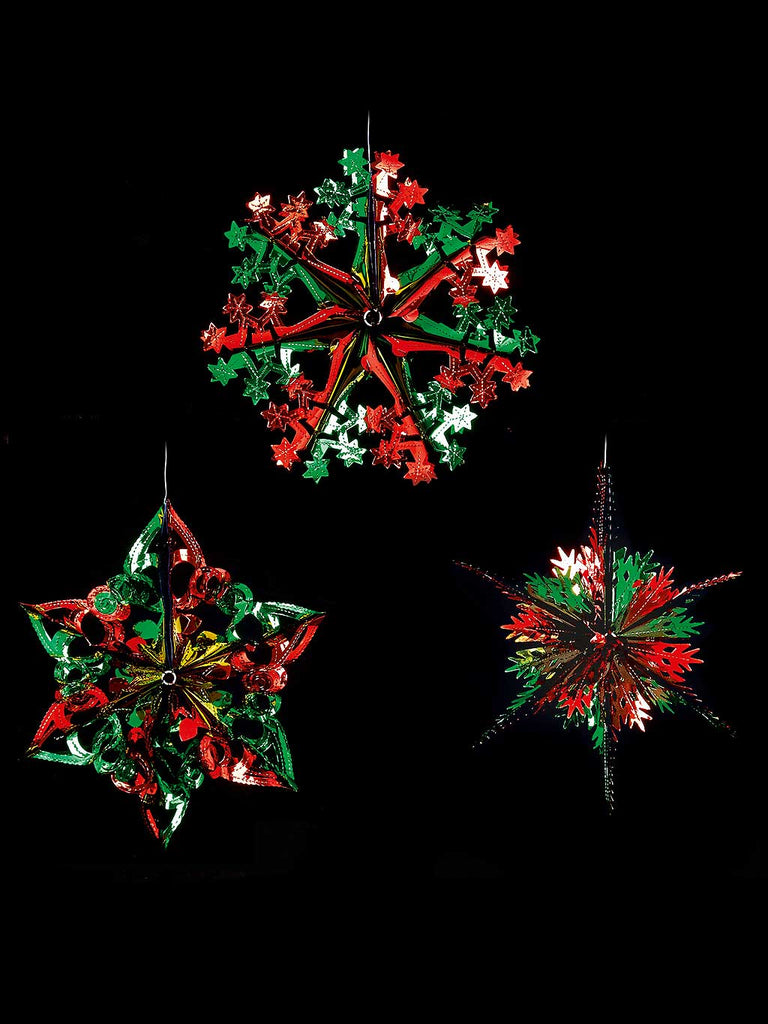 40cm Foil Starburst Christmas Decoration - Red & Green