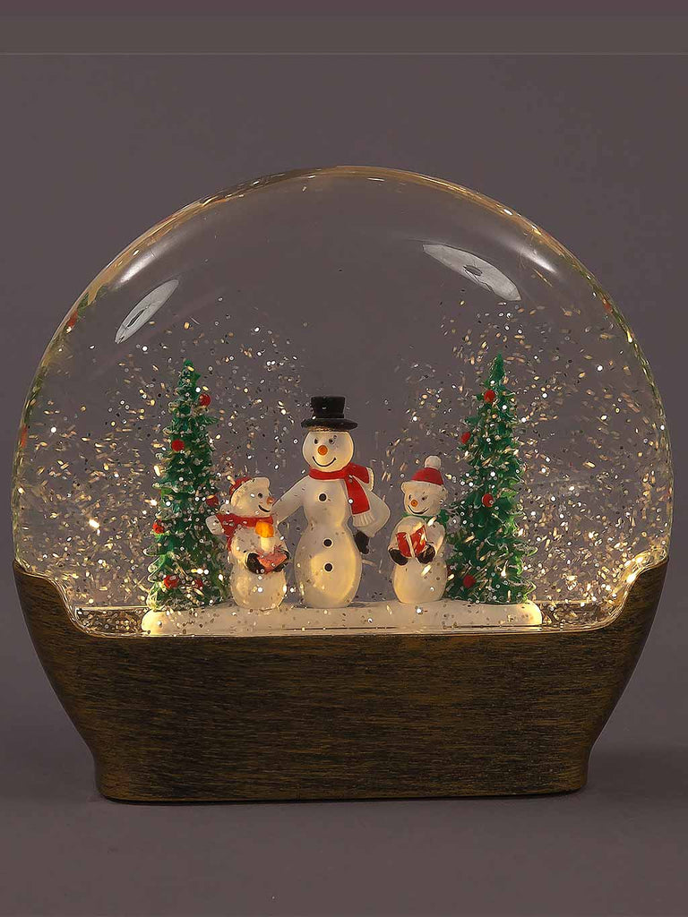 B/O 19cm Water Dome Spinner with Snowmen & Trees