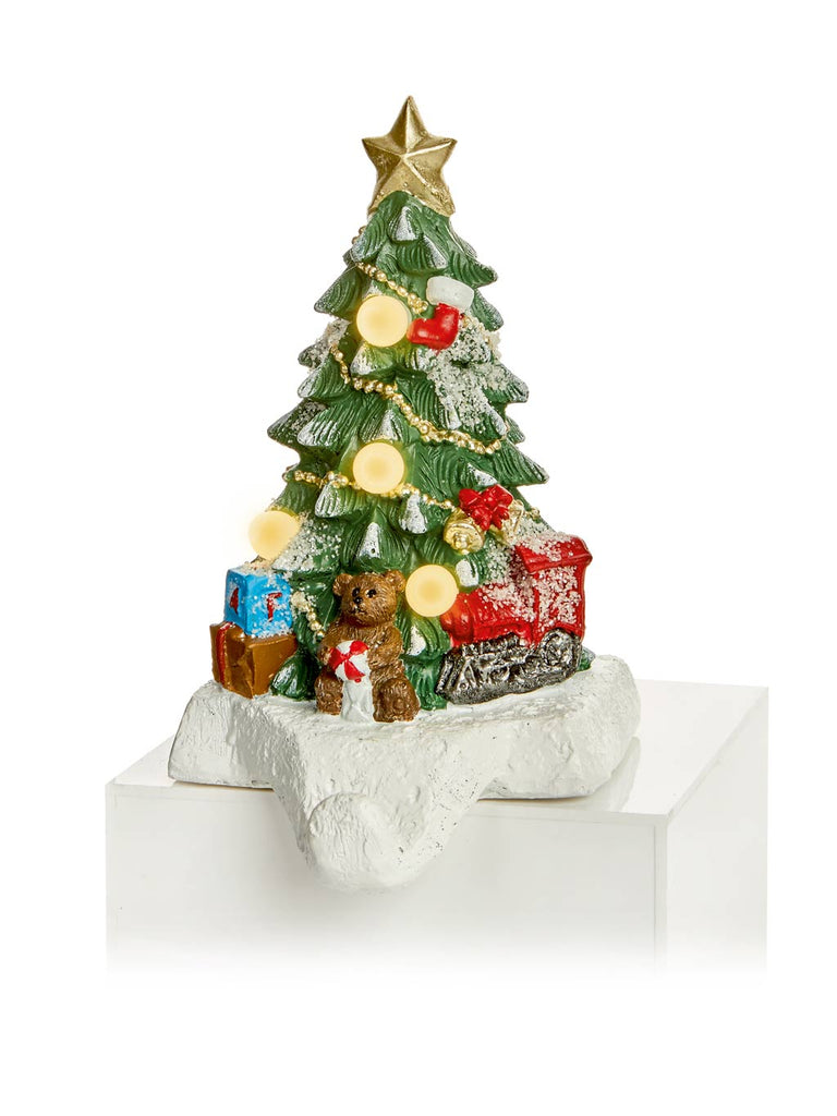 24cm B/O Lit Christmas Tree Stocking Holder