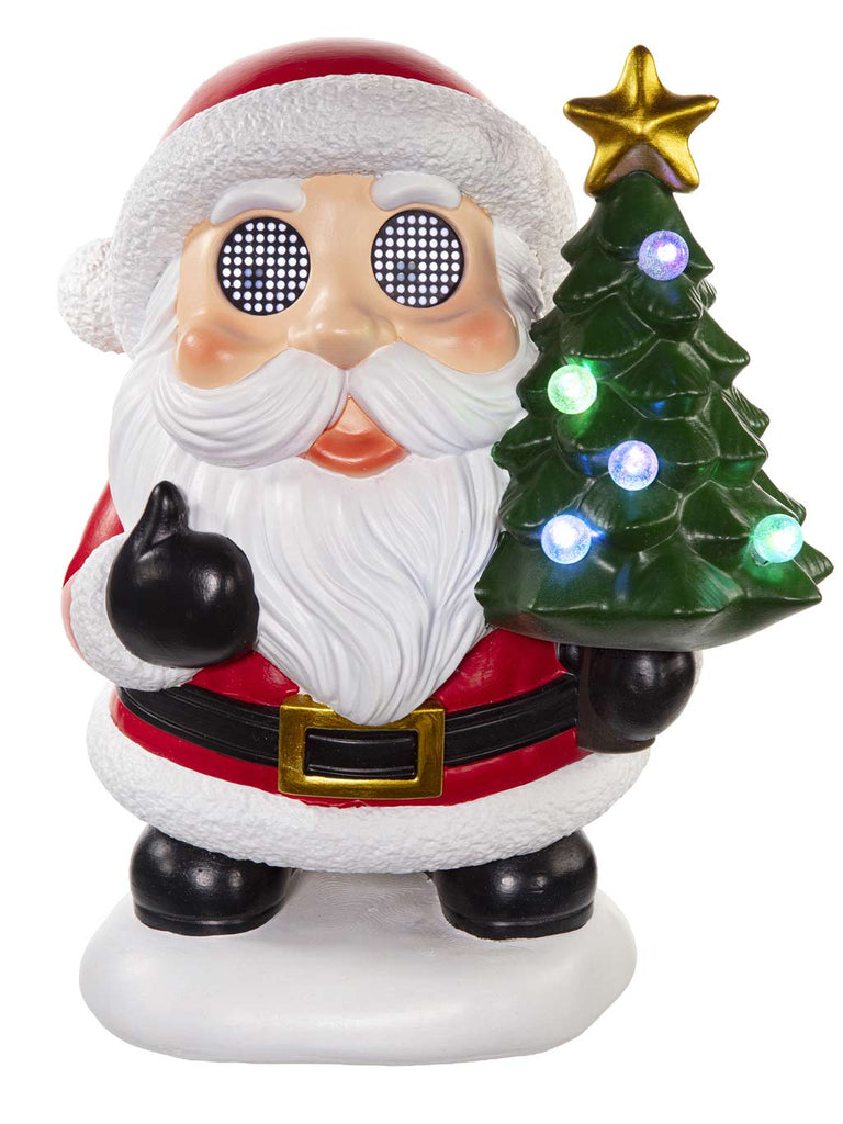 35cm B/O Lit Eye Santa Holding Tree