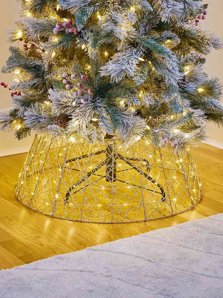 70cm B/O Golden Elegance Twist - Tree Skirt with 100 W W LEDs