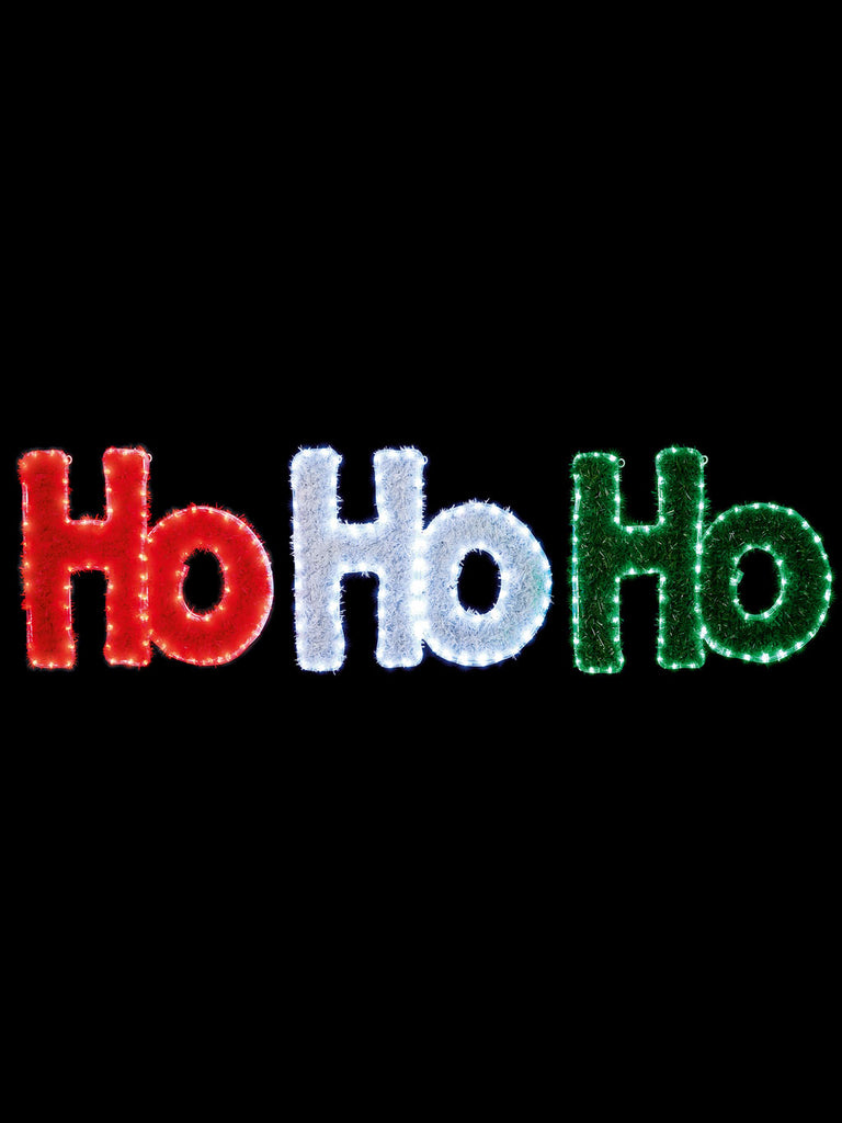 2M x 46cm Flashing HoHoHo Tinsel Rope Light with 288 Multi LEDs