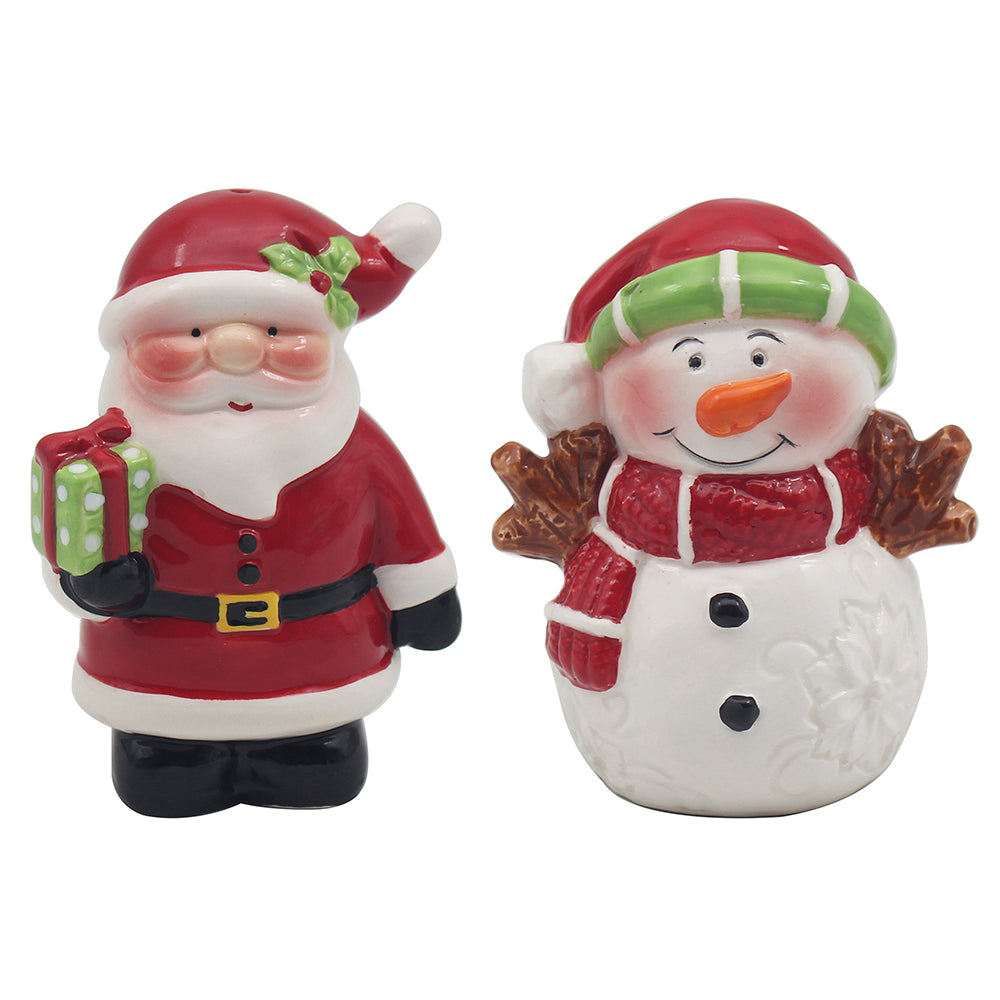 Salt & Pepper Shakers - Santa And Snowman
