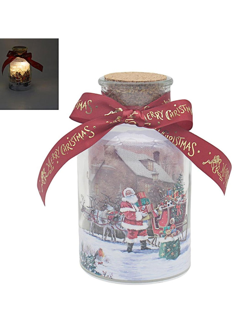 B/O Santa LED Bottle with Rotary Scene