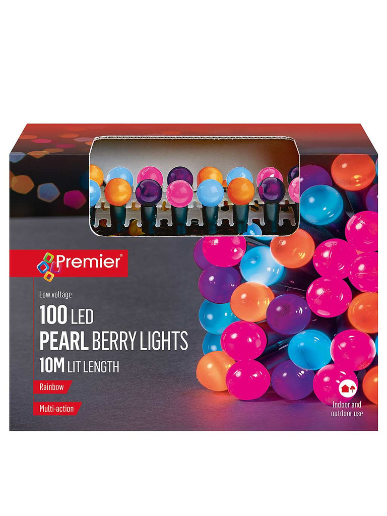 100 Multi-Action Pearl Berry Lights - Rainbow Leds