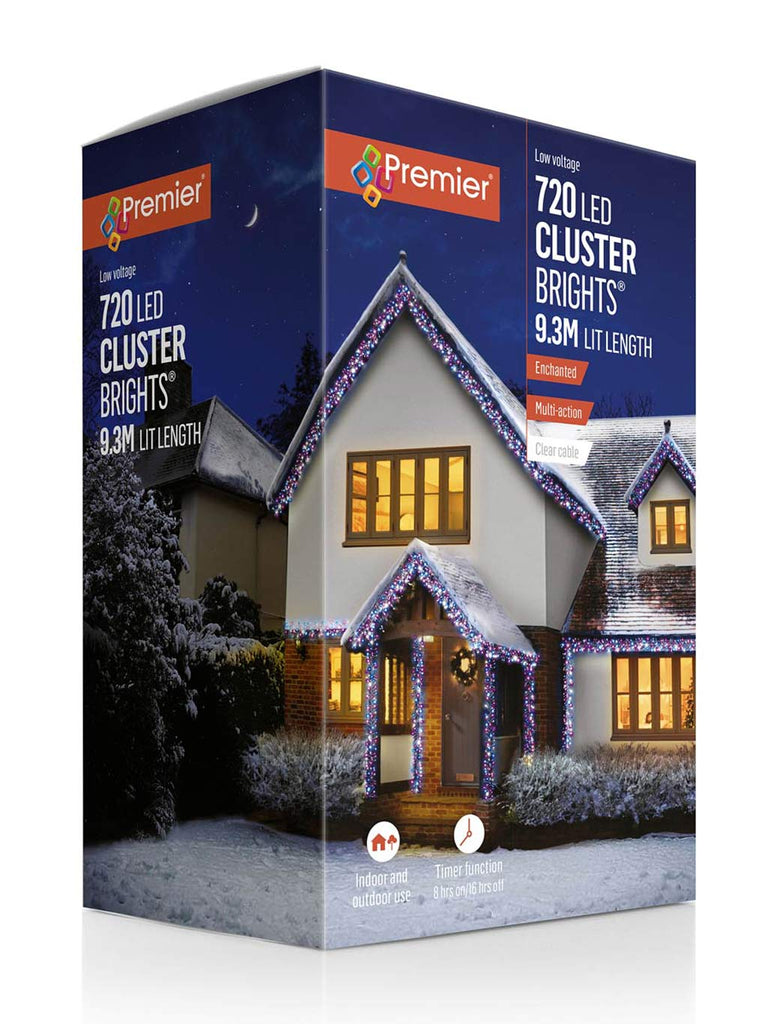 720 LED Multi-Action Cluster Brights with Timer & Clear Cable Enchanted 