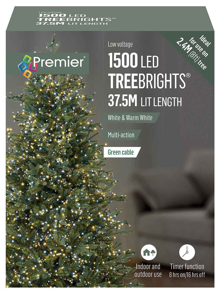 1500 LED Christmas Treebrights with Timer - Warm White & White