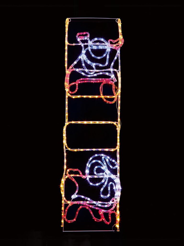 1.5M Animated Santa Climbing Ladder Rope Light with 384 LEDs