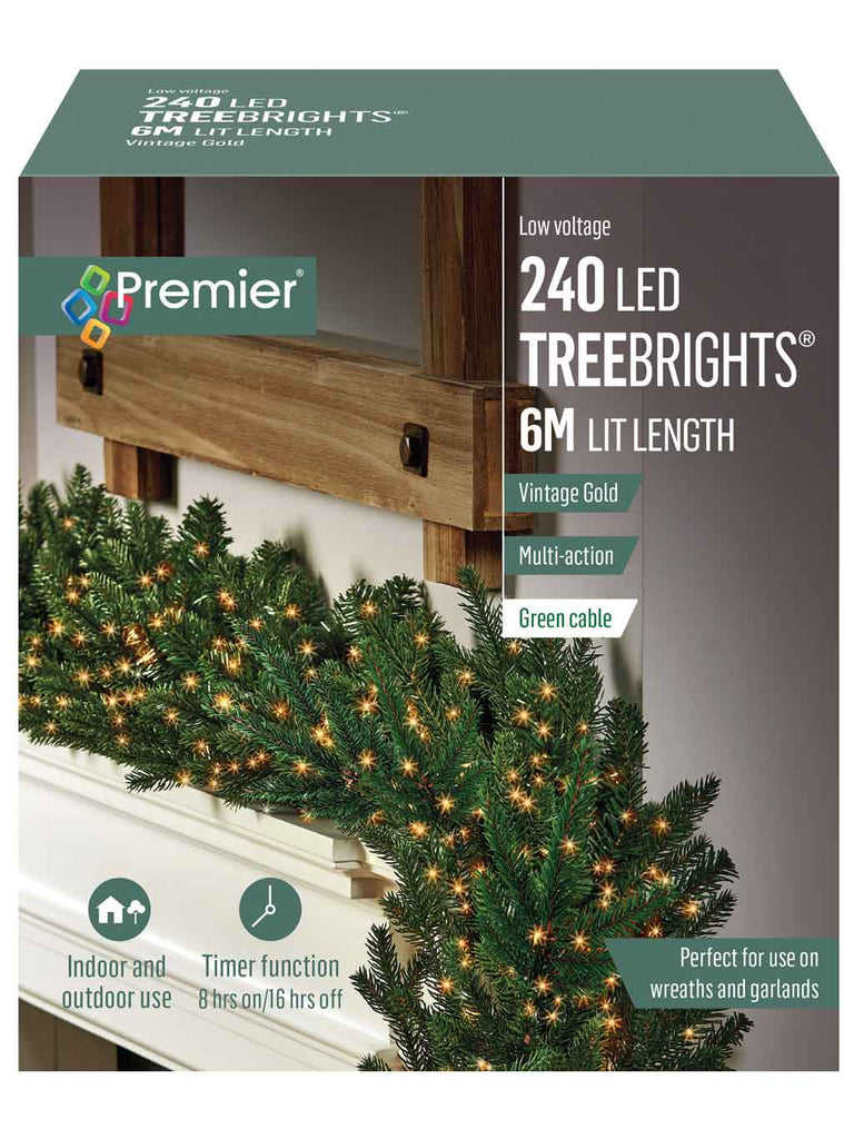 240 LED Multi-Action Treebrights with Timer Vintage Gold