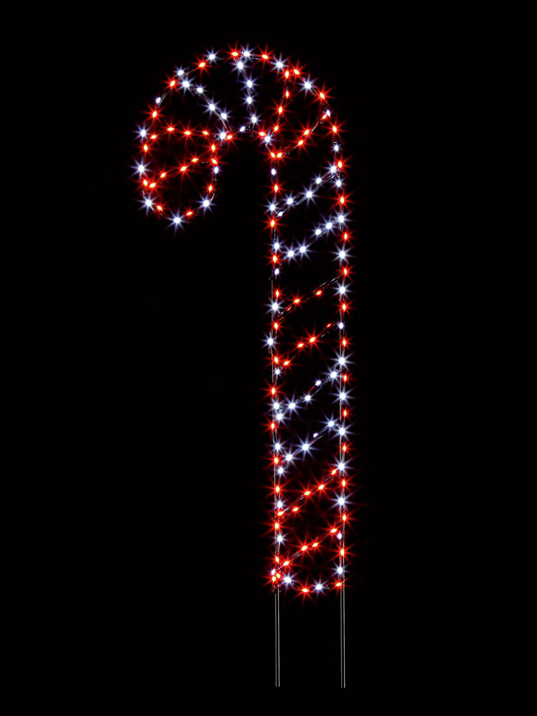 91 x 29cm Multi-Action Flexi Bright Candy Cane with 132 Red & White LEDs