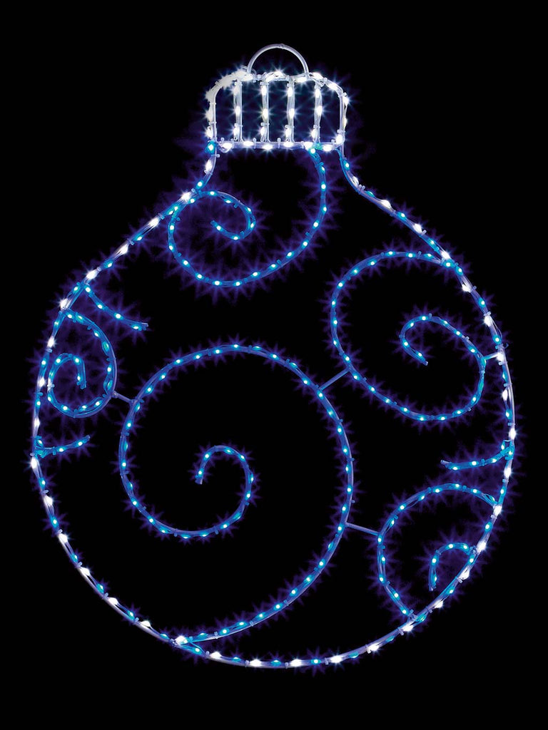 78 x 59cm Twinklng Flexi Bright Bauble with 238 LEDs Blue & White