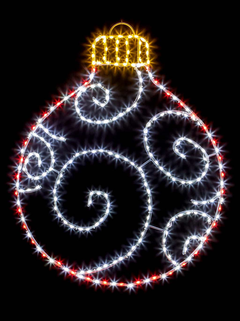 78 x 59cm Twinklng Flexi Bright Bauble with 238 LEDs Red & White