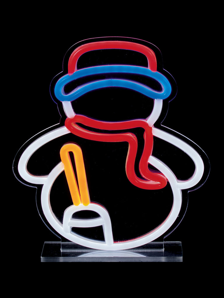 25cm Table Top Neon Sign - Snowman