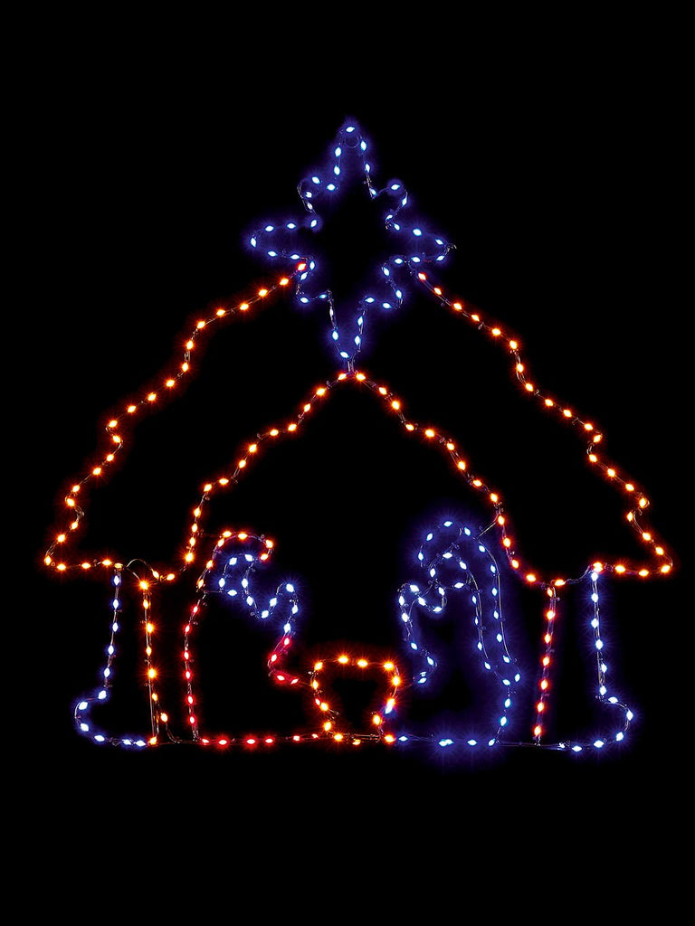 66cm Twinkling Flexi Bright Nativity with 246 Multi Colour LEDs