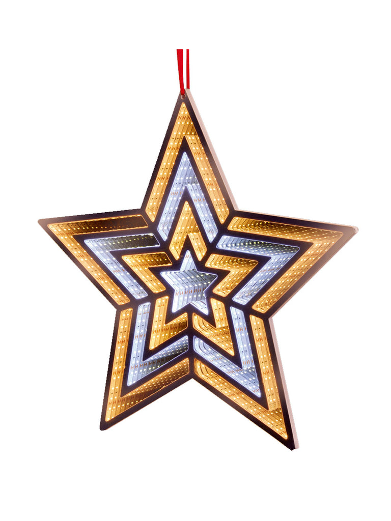 56cm Infinity Star with Flashing Effects - White & Warm White