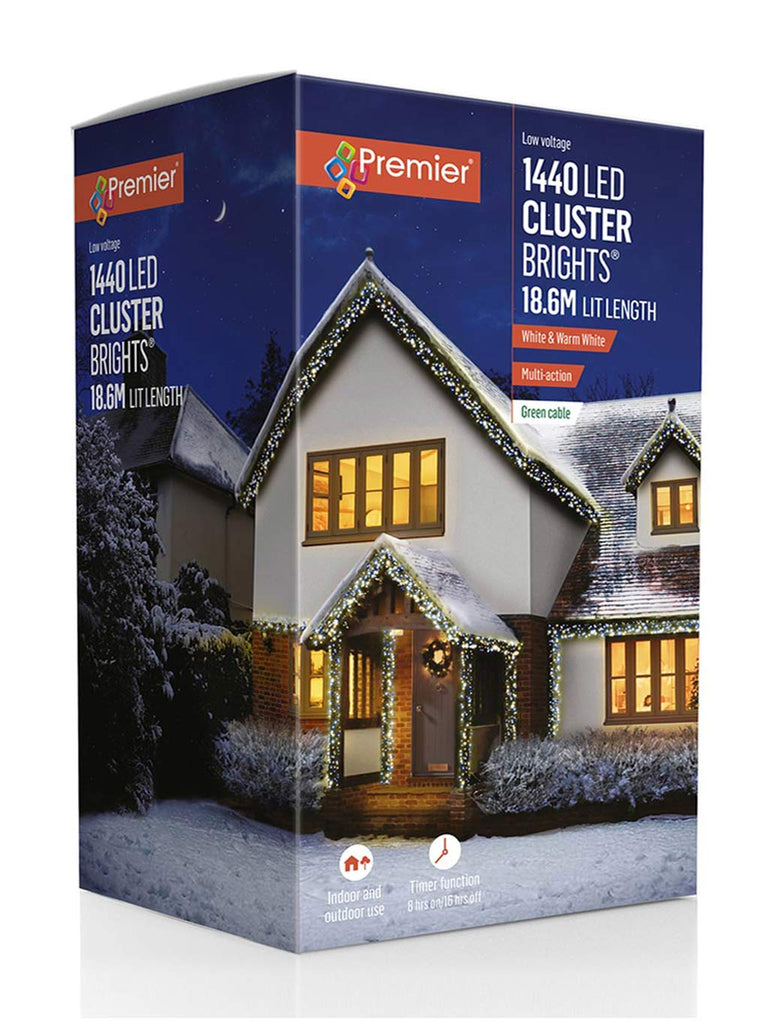 1440 LED Multi-Action Cluster Brights with Timer White & Warm White