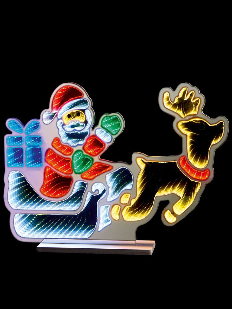 60cm Santa in Sleigh with Present Infinity Light