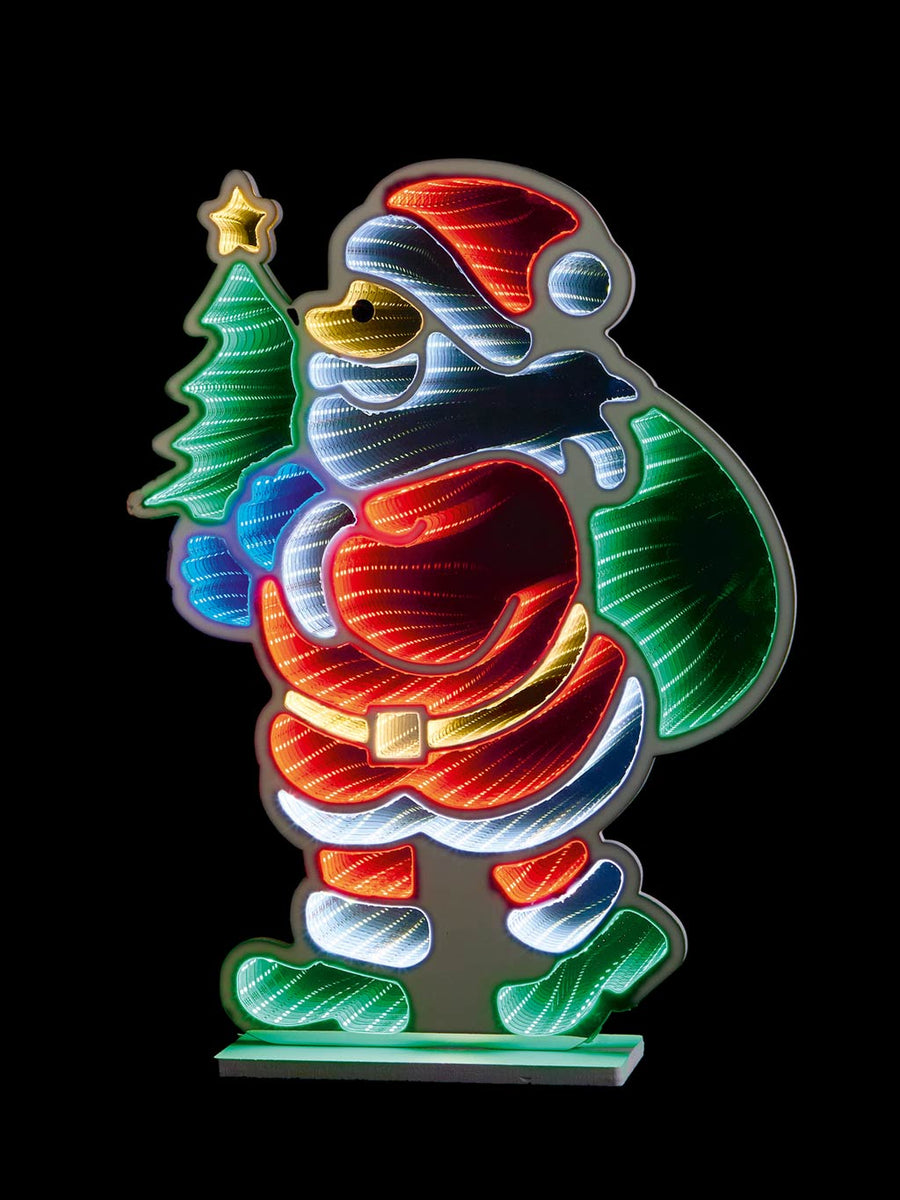 60cm Santa with Tree Infinity Light – Seasons Christmas Outlet