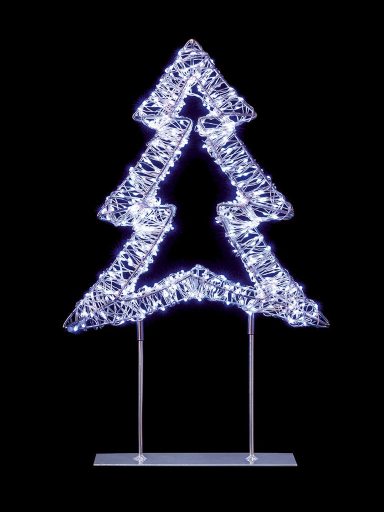 45cm Silver Tree with 720 Twinkling LEDs - White