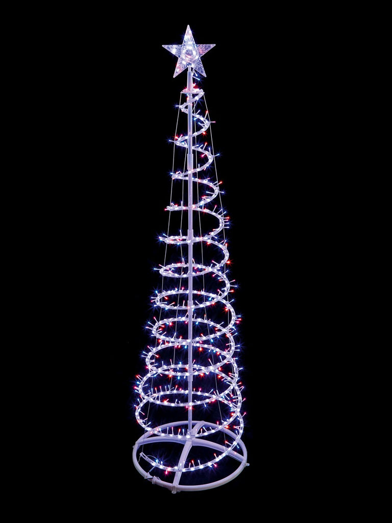 2.1M LED FlexiBrights White Chasing Spiral Pyramid Tree