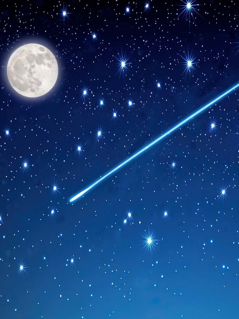 76X56 cm Lighted Canvas LED Background - Falling Star with Moon