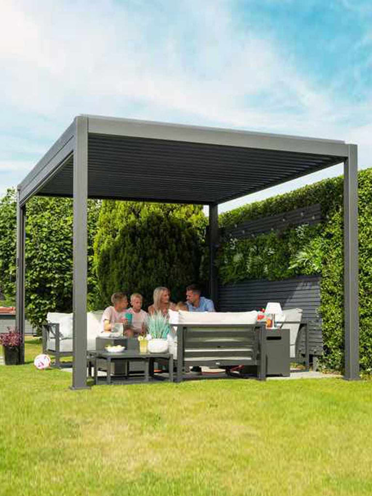 Nova - Titan Freestanding Aluminium Pergola - 2.4m x 2.4m Square - Grey