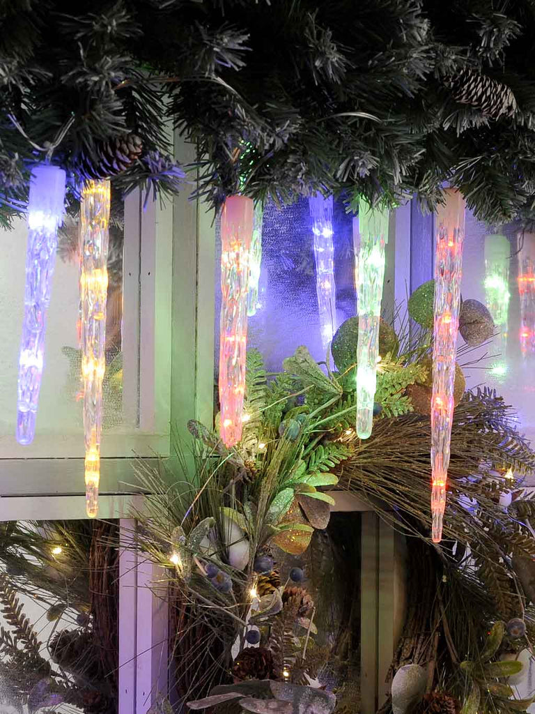 24 Remote Control LED Icicle Lights - Colour Changing
