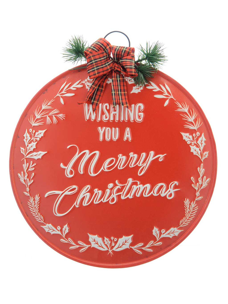 36cm Red Merry Christmas Sign